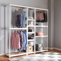 Baxton Studio WH06/WH09/WH12-White-Shelf Gavin Modern and Contemporary White Metal 10-Shelf Closet Storage Racking Organizer